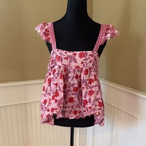 Free People Pink Floral Top